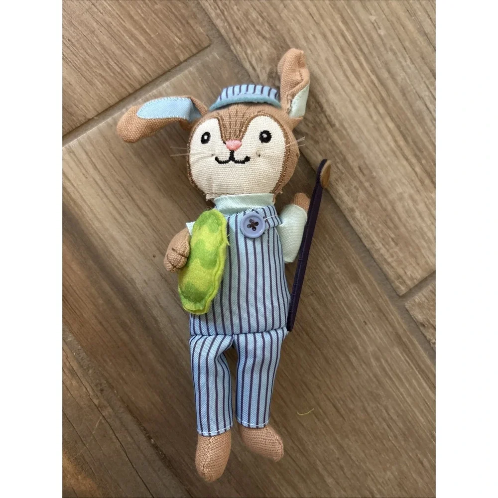 Boy Stuffed Sitting Bunny Easter Decoration Blue Paint Brush